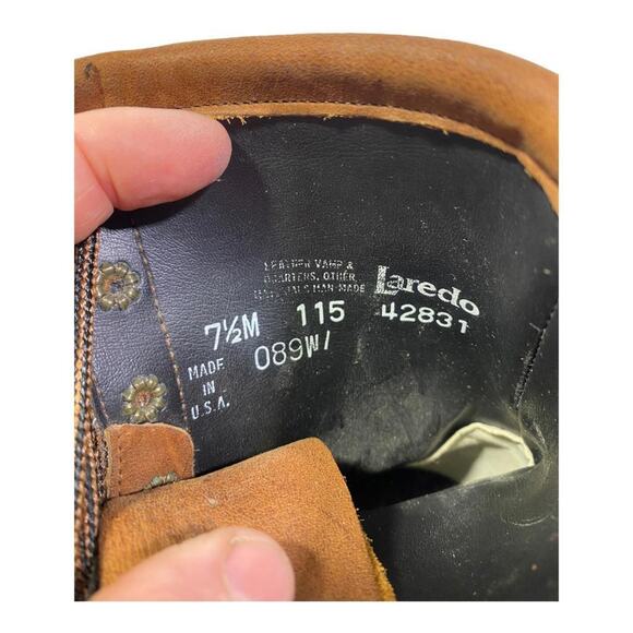 Laredo Lacer Roper Cowboy Boot Women size 7.5 m Brown - Picture 6 of 7